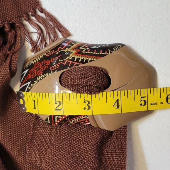 Vintage Hand Painted Sash Belt Woven Textile Strap Aztex Tribal Accent - Picture 12 of 13